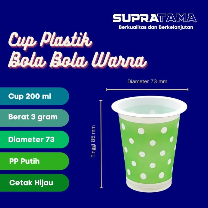 CUP BOLA PUTIH BLOK HIJAU