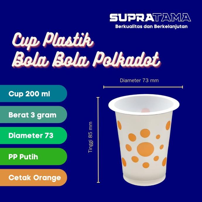 CUP PUTIH BOLA ORANGE
