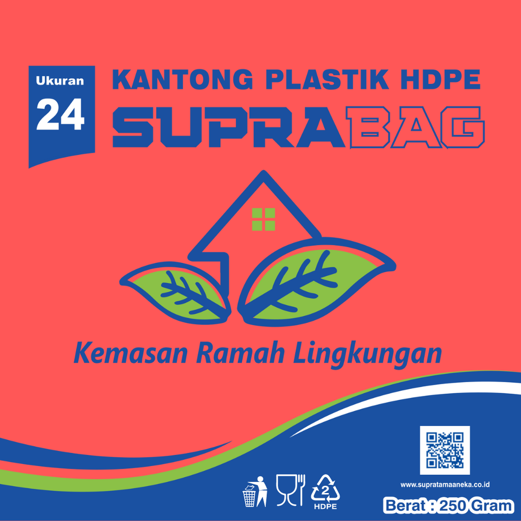 KANTONG PLASTIK HD MERAH 0.03 X 36/24 X 40