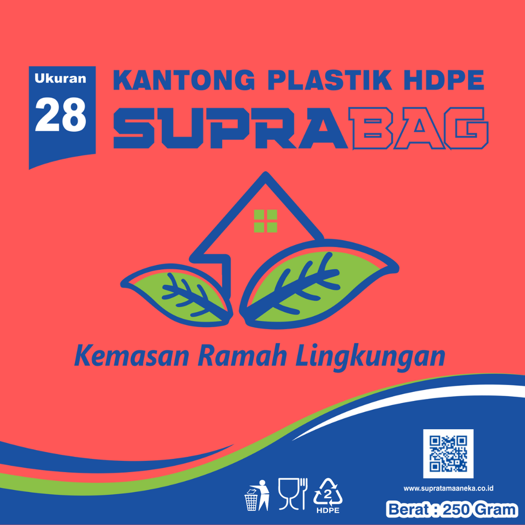 KANTONG PLASTIK HD MERAH 0.03 X 40/28 X 50