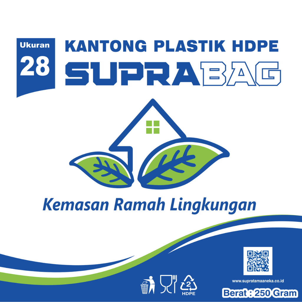 KANTONG PLASTIK HD PUTIH SUSU 0.03 X 40/28 X 50