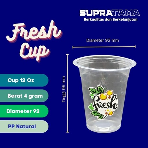 [35.007.00004] FRESH SUPRACUP 12 OZ NATURAL